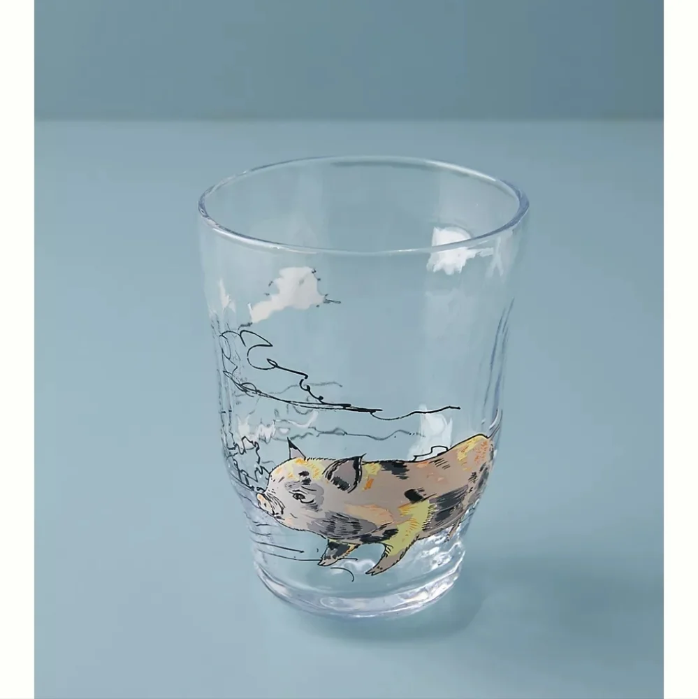 Anthropologie Genevieve Pig Juice Glass